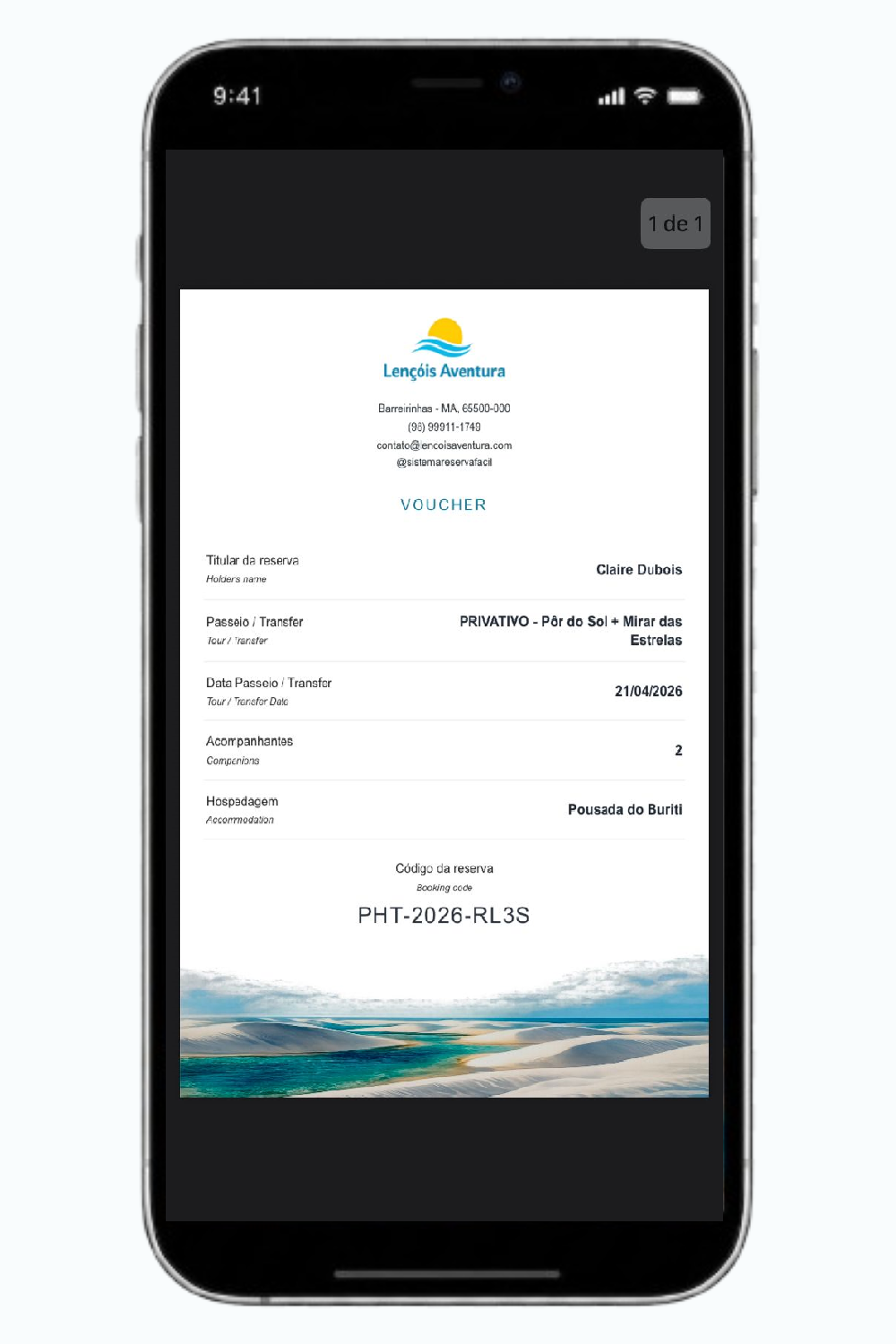 Voucher personalizado no celular
